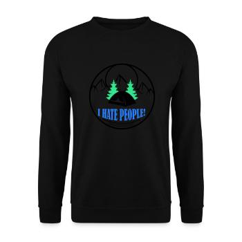 i hate people - Unisex Sweatshirt - black - Front - Alina (178cm) & Michal (187cm)