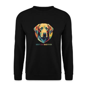 Vintage Hund bester Hundebesitzer - Unisex Pullover - Schwarz - Vorne - Alina (178cm) & Michal (187cm)