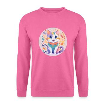 Chat heureux - Sweat-shirt Unisexe - rose - Devant