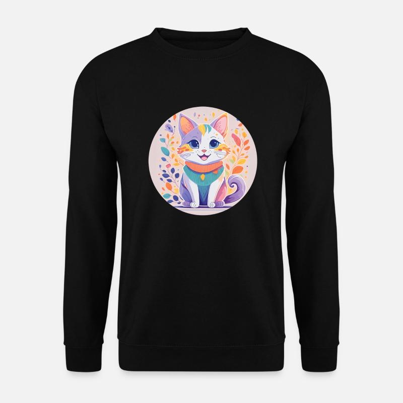 Happy Cat - Unisex Pullover - Schwarz