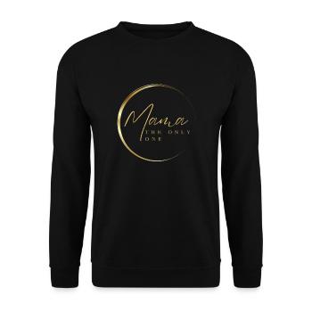 Black and Gold MAMA - Unisex Pullover - Schwarz - Vorne - Alina (178cm) & Michal (187cm)