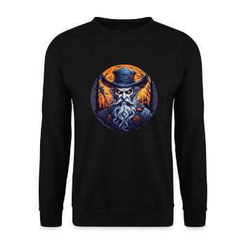 Gruseliges Halloween-partykostüm Hexenmeister - Sweat-shirt Unisexe - noir - Devant - Alina (178cm) & Michal (187cm)
