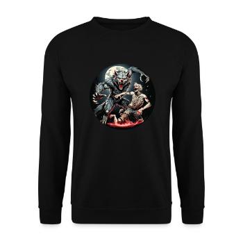 Gruseliges Halloween-partykostüm Werwolf Und - Sweat-shirt Unisexe - noir - Devant - Alina (178cm) & Michal (187cm)