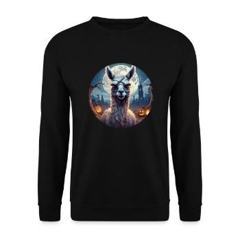Gruseliges Fête d’Halloween Kostüm Zombie Lama - Sweat-shirt Unisexe - noir - Devant - Alina (178cm) & Michal (187cm)