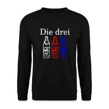 Die Drei Flaschen - hell - Unisex Pullover - Schwarz - Vorne - Alina (178cm) & Michal (187cm)
