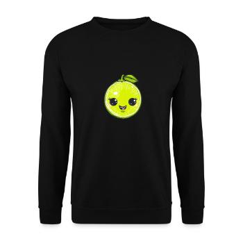 Citron vert heureux dans le style de dessin animé vert - Sweat-shirt Unisexe - noir - Devant - Alina (178cm) & Michal (187cm)