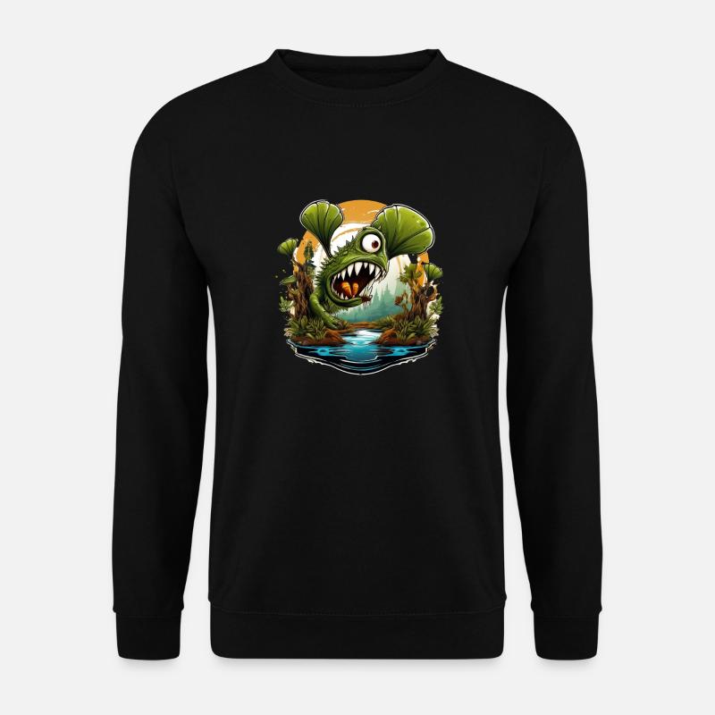 Wilde, wütende, fleischfressende Pflanze - Unisex Pullover - Schwarz