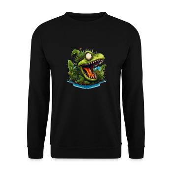 Wild angry carnivorous plant sport logo - Unisex Sweatshirt - black - Front - Alina (178cm) & Michal (187cm)