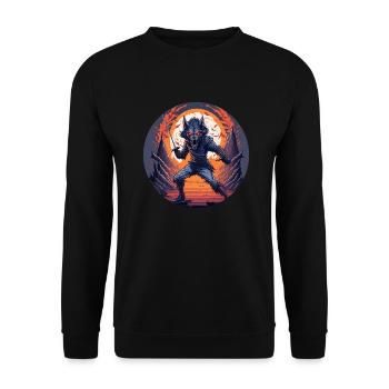 Gruseliges Halloween-partykostüm Werwolf-kostüm - Unisex Sweatshirt - black - Front - Alina (178cm) & Michal (187cm)