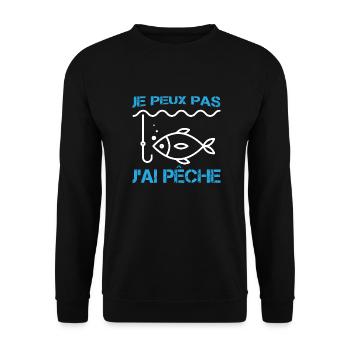 Fischer T-Shirt - I Can't I Have Angeln - Unisex Pullover - Schwarz - Vorne - Alina (178cm) & Michal (187cm)