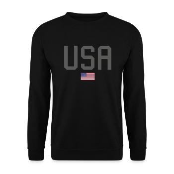 TEAM United States American Flag Banner Under Writing - Unisex Sweatshirt - black - Front - Alina (178cm) & Michal (187cm)