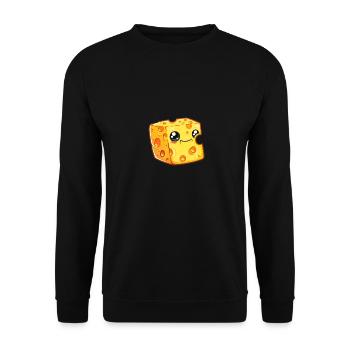 Smiling drawn cheese block - Unisex Sweatshirt - black - Front - Alina (178cm) & Michal (187cm)