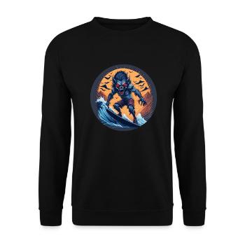Effrayant costume de fête d’Halloween loup-garou au - Sweat-shirt Unisexe - noir - Devant - Alina (178cm) & Michal (187cm)