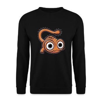Funny little monster with big eyes - Unisex Sweatshirt - black - Front - Alina (178cm) & Michal (187cm)