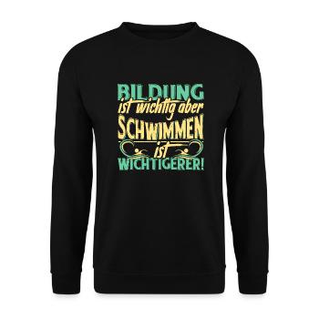 Natation Natation Dicton - Sweat-shirt Unisexe - noir - Devant - Alina (178cm) & Michal (187cm)