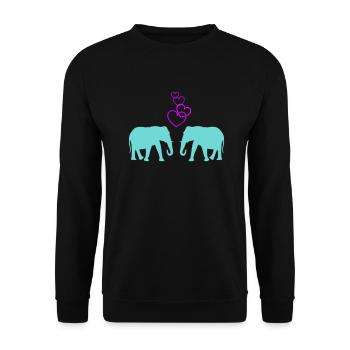 Amour d’éléphant 02 - Sweat-shirt Unisexe - noir - Devant - Alina (178cm) & Michal (187cm)
