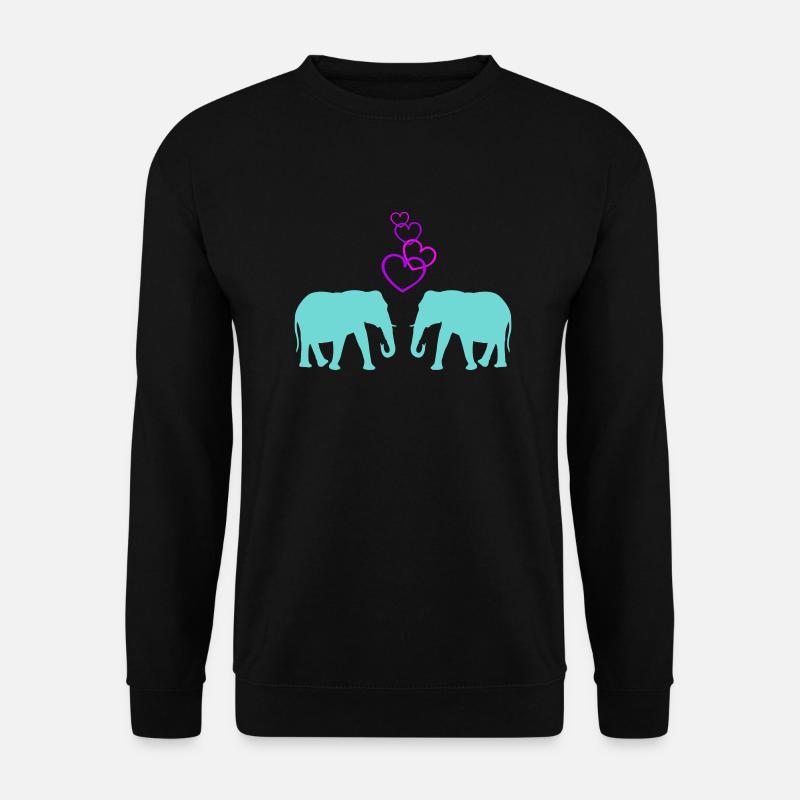 elefanten love 02 - Unisex Pullover - Schwarz