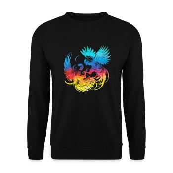 Cock tup fight animal isolated colorful chicken - Unisex Sweatshirt - black - Front - Alina (178cm) & Michal (187cm)