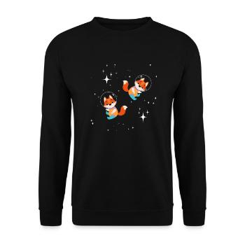 Astronaute Fox - Sweat-shirt Unisexe - noir - Devant - Alina (178cm) & Michal (187cm)