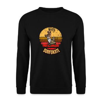 Surfskate - Unisex Sweatshirt - black - Front - Alina (178cm) & Michal (187cm)
