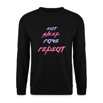 Manger dormir rave répéter nourriture sommeil corbeau disant - Sweat-shirt Unisexe - noir - Devant - Alina (178cm) & Michal (187cm)