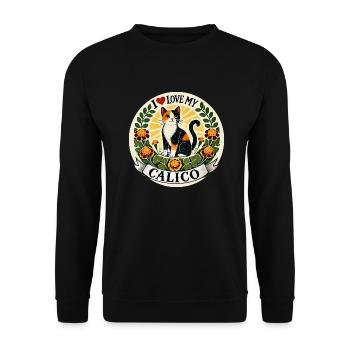 I love my Calico - Unisex Sweatshirt - black - Front - Alina (178cm) & Michal (187cm)