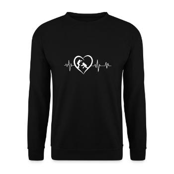 Heartbeat Fencing - Unisex Sweatshirt - black - Front - Alina (178cm) & Michal (187cm)