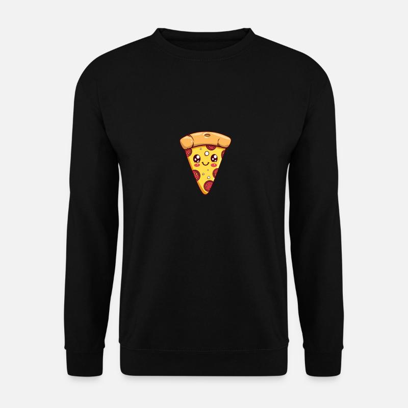 Drôle de visage de pizza - Sweat-shirt Unisexe - noir