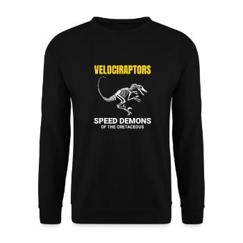 Velociraptor Dinosaur Dino Fossil Hunting - Unisex Sweatshirt - black - Front - Alina (178cm) & Michal (187cm)