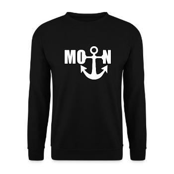 Moin Nordsee Küste in Norddeutschland - Unisex Pullover - Schwarz - Vorne - Alina (178cm) & Michal (187cm)