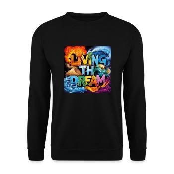 Living the Dream - Unisex Sweatshirt - black - Front - Alina (178cm) & Michal (187cm)