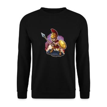 Leonidas der Löwe von Sparta - Unisex Pullover - Schwarz - Vorne - Alina (178cm) & Michal (187cm)