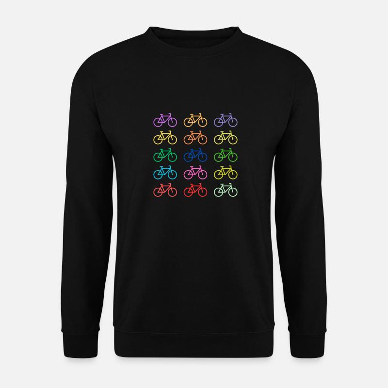Fahrrad Regenbogen Farben - Retro - Cool - Unisex Pullover - Schwarz