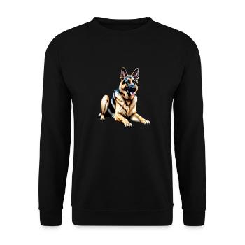 Deutscher Schäferhund - Unisex Pullover - Schwarz - Vorne - Alina (178cm) & Michal (187cm)