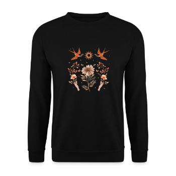 Bohemian Wildflowers - Unisex Sweatshirt - black - Front - Alina (178cm) & Michal (187cm)