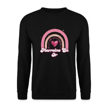 Godmother in rose rainbow gold - godmother gift - Unisex Sweatshirt - black - Front - Alina (178cm) & Michal (187cm)