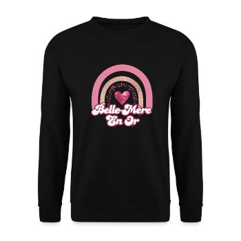 Schöne Mutter in Rosé Regenbogen Gold - Schwiegermutter Geschenk - Unisex Pullover - Schwarz - Vorne - Alina (178cm) & Michal (187cm)
