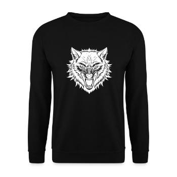 Alpha Wolf - Unisex Pullover - Schwarz - Vorne - Alina (178cm) & Michal (187cm)