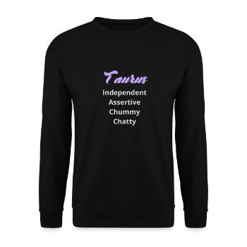 Logo signe astrologique "Taureau" - Sweat-shirt Unisexe - noir - Devant - Alina (178cm) & Michal (187cm)