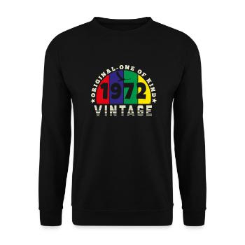 Vintage 1972 Retro - Bursdag - Unisex Sweatshirt - black - Front - Alina (178cm) & Michal (187cm)
