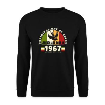 1967 Vintage Birthday Legend Gift - Unisex Sweatshirt - black - Front - Alina (178cm) & Michal (187cm)