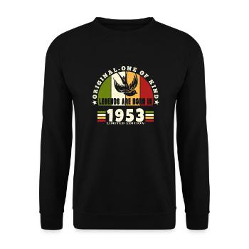 1953 Vintage Birthday Legend Gift - Unisex Sweatshirt - black - Front - Alina (178cm) & Michal (187cm)