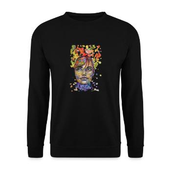 Illustration, collage, croquis, portrait, carographique - Sweat-shirt Unisexe - noir - Devant - Alina (178cm) & Michal (187cm)