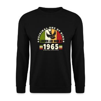 1965 Vintage Birthday Legend Gift - Unisex Sweatshirt - black - Front - Alina (178cm) & Michal (187cm)