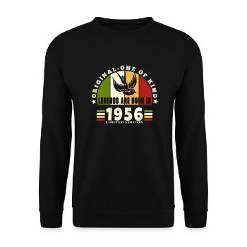 1956 Vintage Anniversaire Légende Cadeau - Sweat-shirt Unisexe - noir - Devant - Alina (178cm) & Michal (187cm)