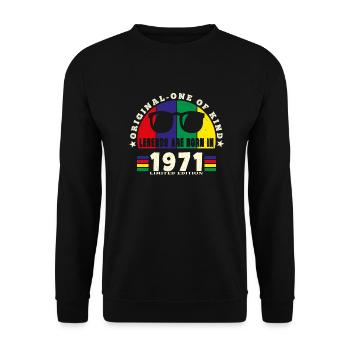 Original - One of Kind 1971 Birthday Gift. - Unisex Sweatshirt - black - Front - Alina (178cm) & Michal (187cm)