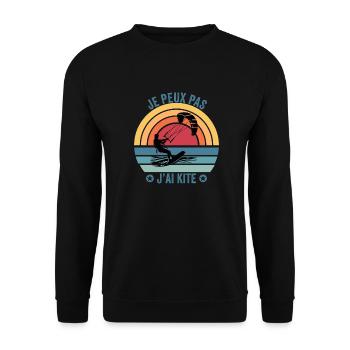 je peux pas j'ai kite cadeau drôle kitesurf - Sweat-shirt Unisexe - noir - Devant - Alina (178cm) & Michal (187cm)