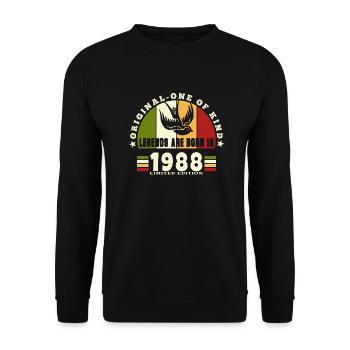 1988 Vintage Geburtstag Legende Geschenk - Unisex Pullover - Schwarz - Vorne - Alina (178cm) & Michal (187cm)