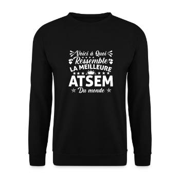 Atsem -VOici À Quoi Ressemble La Meilleure Atsem - Sweat-shirt Unisexe - noir - Devant - Alina (178cm) & Michal (187cm)