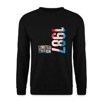 1987 1987 Limited Edition Birthday Gift - Unisex Sweatshirt - black - Front - Alina (178cm) & Michal (187cm)